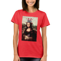 Patriotic Mona Lisa - Redot för Independence day