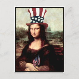 Patriotic Mona Lisa - Redot för Independence day Vykort