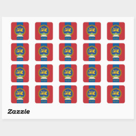 Patriotic Mongolia och Mongoliska flagga/sport Fyrkantigt Klistermärke
