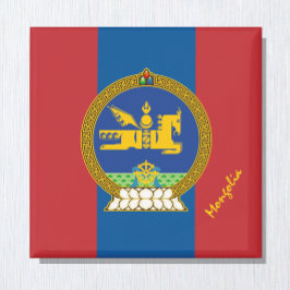 Patriotic Mongoliet, emblem, Mongoliska Flagga Magnet