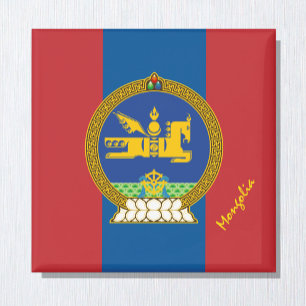 Patriotic Mongoliet, emblem, Mongoliska Flagga Magnet