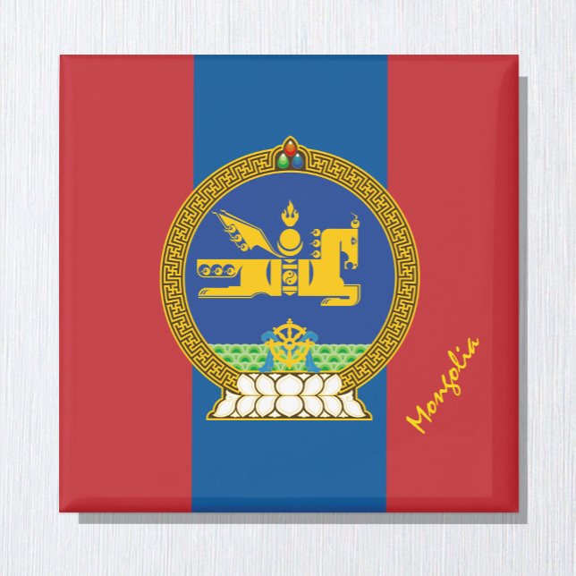 Patriotic Mongoliet, emblem, Mongoliska Flagga Magnet (Skapare uppladdad)