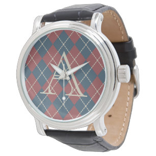 Patriotic Monogram Argyle Watch Armbandsur