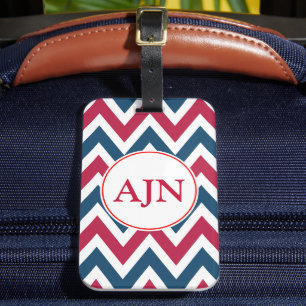 Patriotic Monogram Luggage Tag Bagagebricka
