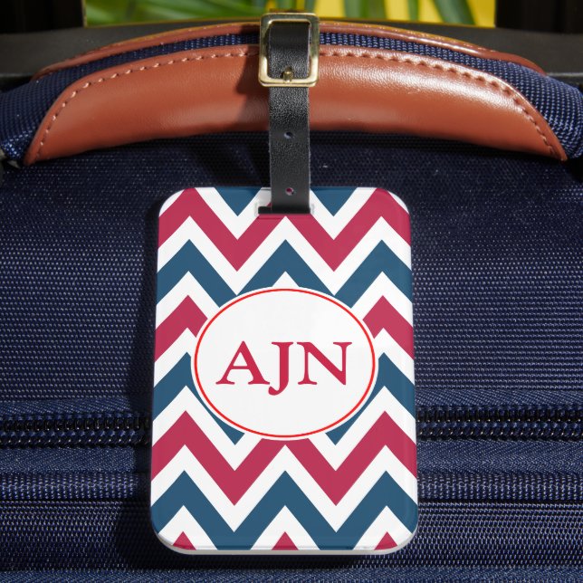 Patriotic Monogram Luggage Tag Bagagebricka (Framsida Insitu 2)