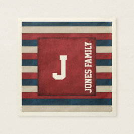 Patriotic Monogram Papper Napkins Pappersservett