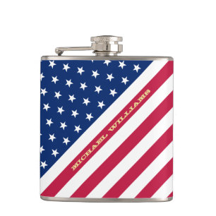 Patriotic Monogrammed Stars Rand Rött vitt blått Fickplunta