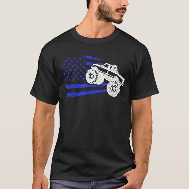 Patriotic Monster Lastbil Driver Rider Älskare Ame T Shirt (Framsida)