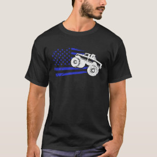Patriotic Monster Lastbil Driver Rider American Fl T Shirt