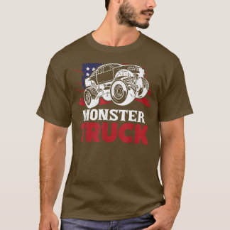 Patriotic Monster Lastbil med Amerika T Shirt