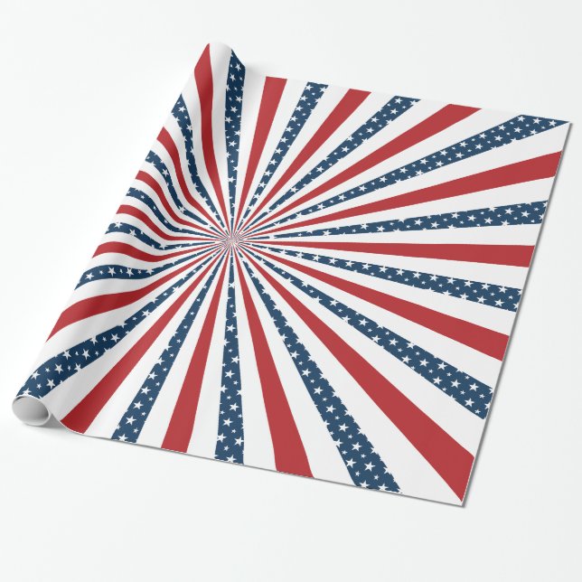 Patriotic mönster presentpapper (Utrullad)