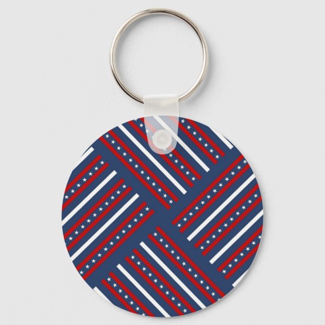 Patriotic Mönster Rand Nyckelring (Framsida)