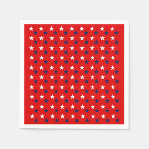 Patriotic Mönster Stars on Red Pappersservett