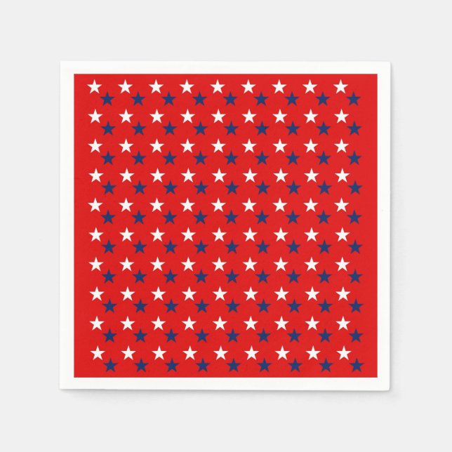 Patriotic Mönster Stars on Red Pappersservett (Framsidan)