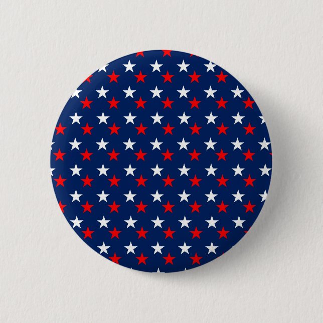 Patriotic Mönster Stars på Blue Knapp (Framsida)