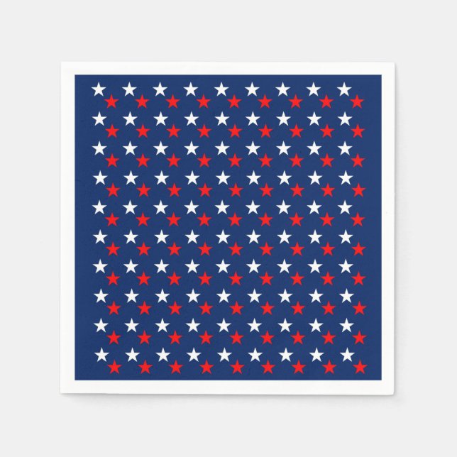 Patriotic Mönster Stars på Blue Pappersservett (Framsidan)