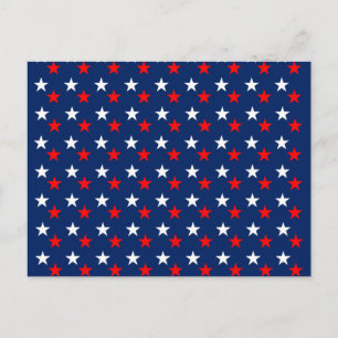 Patriotic Mönster Stars på Blue Vykort
