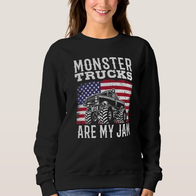 Patriotic Monster Truck Are My Jam Truck  american T Shirt (Framsida)