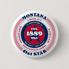 Patriotic Montana Circle med statsinformation Knapp