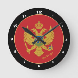 Patriotic Montenegro, Montenegros Flagga Home Desi Rund Klocka