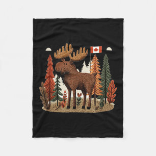 Patriotic Moose Costume with Canada Flagga Fleecefilt