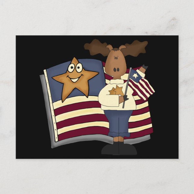 Patriotic Moose-gåvor till henne Vykort (Framsida)
