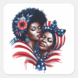 Patriotic Mor Day Fyrkantigt Klistermärke