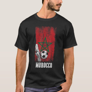 Patriotic Moroccan Soccer Player Marocko Flagga So T Shirt