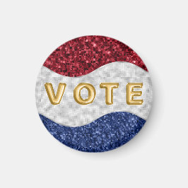 Patriotic Mosaic Waves Vote Magnet