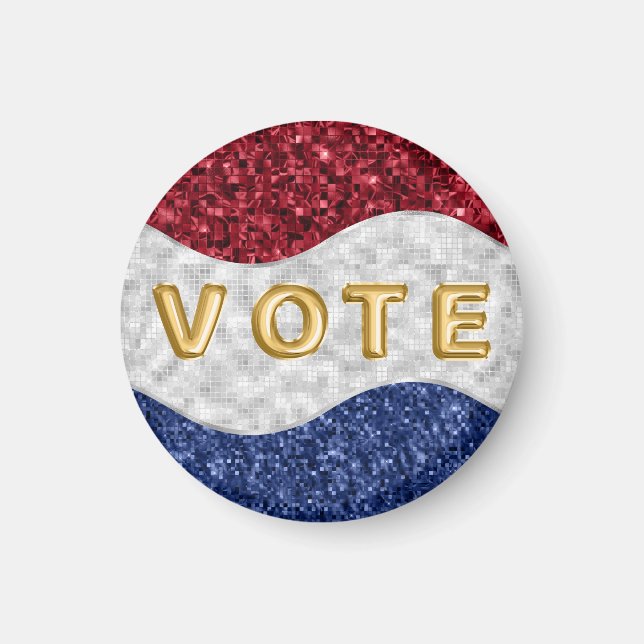 Patriotic Mosaic Waves Vote Magnet (Framsidan)