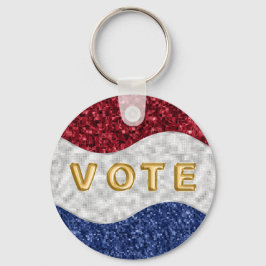 Patriotic Mosaic Waves Vote Nyckelring