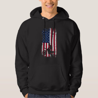 Patriotic Motocrosser  Dirt Bike  American Flag Mo Hoodie