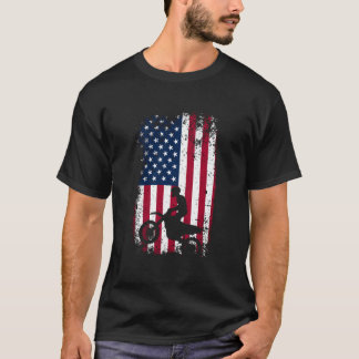 Patriotic Motocrosser Dirt Bike American Flag Moto T Shirt