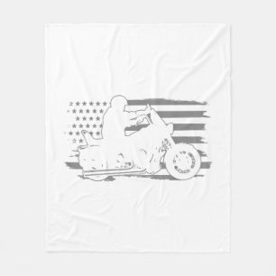 Patriotic Motorcle Vintage American Flagga Biker Fleecefilt