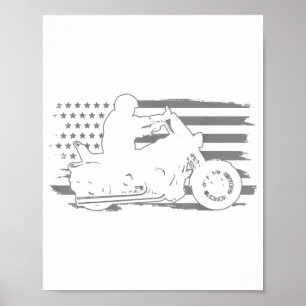 Patriotic Motorcle Vintage American Flagga Biker Poster