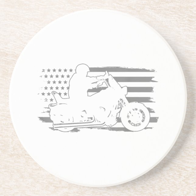 Patriotic Motorcle Vintage American Flagga Biker Underlägg (Framsidan)