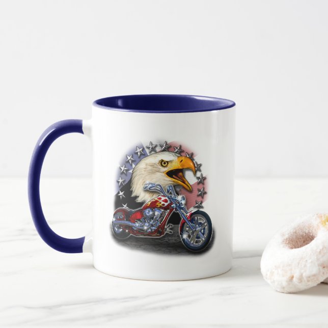 Patriotic Motorcycle Eagle Mugg (Med munk)