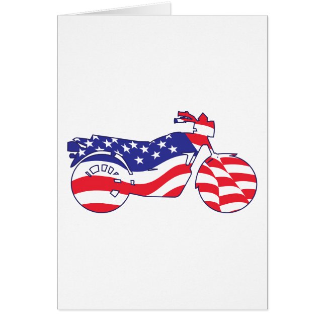Patriotic Motorcycle Hälsningskort (Framsidan)