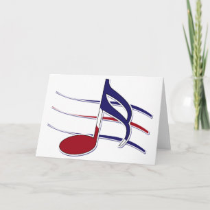 Patriotic Music Note Kort