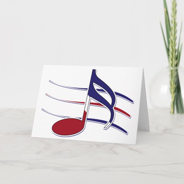 Patriotic Music Note Kort (Framsida)