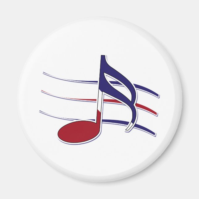 Patriotic Music Note Magnet (Framsidan)