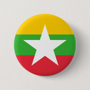 Patriotic Myanmar Flagga Knapp
