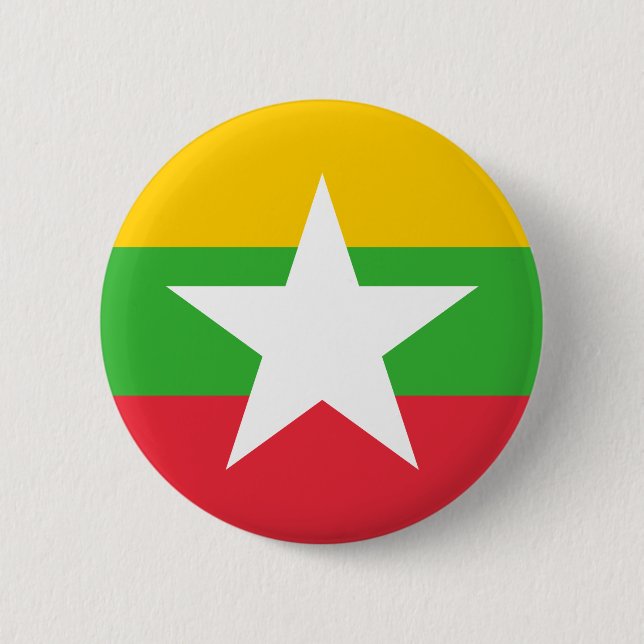 Patriotic Myanmar Flagga Knapp (Framsida)