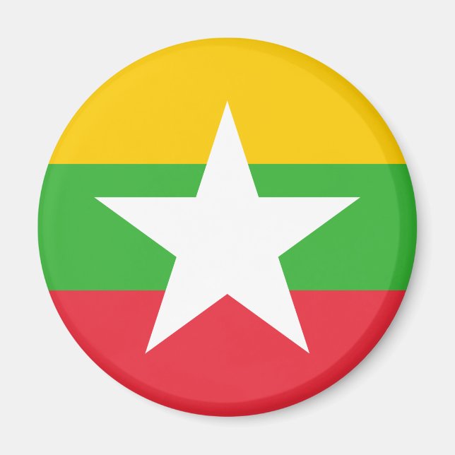 Patriotic Myanmar Flagga Magnet (Framsidan)