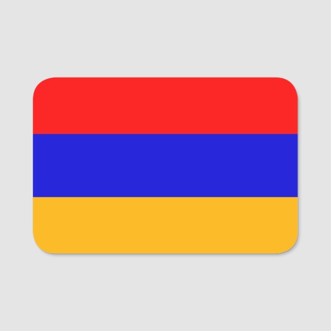Patriotic namn bricka med flagga Armenien Namnbricka (Framsida)
