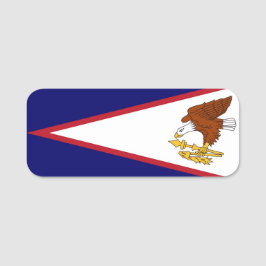 Patriotic namn bricka med flagga av American Samoa Namnbricka