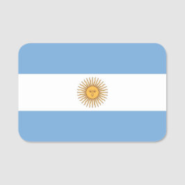 Patriotic namn bricka med flagga av Argentina Namnbricka