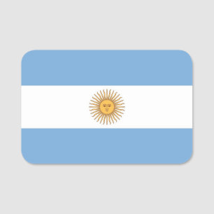 Patriotic namn bricka med flagga av Argentina Namnbricka