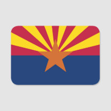 Patriotic namn bricka med flagga av Arizona, USA