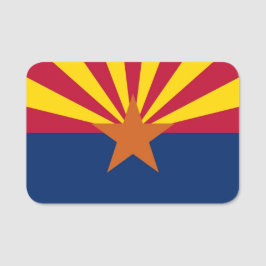 Patriotic namn bricka med flagga av Arizona, USA Namnbricka